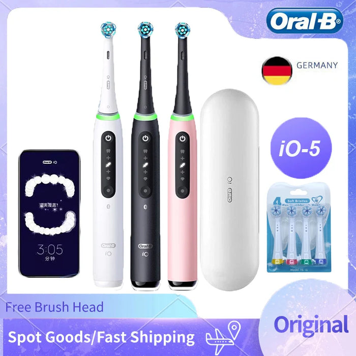 Oral B iO 5 Sonic Electric Toothbrush Smart 5 Modes Whitening Teeth and Deep Cleaning Microseismic Toothbrush Link Bluetooth