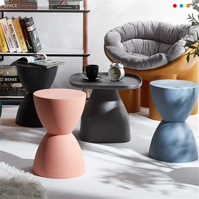 Nordic Modern Living Room Thickened hourglass Round Household Casual Simple apartment BBQ Low Stool Prince Stool Creative Shoe