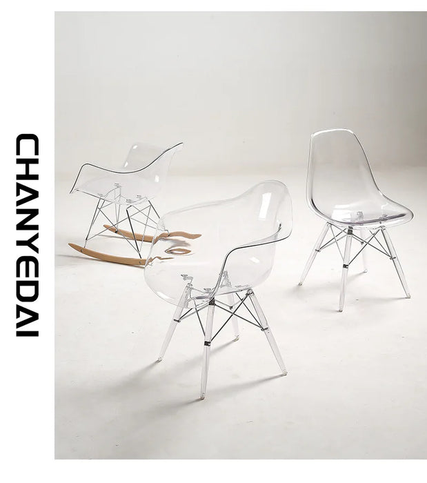 Joylove PC Chair Fashion Simple Transparent Plastic Chair Dining Chair Simple Creative Personality Dining Chair Coffee Chair