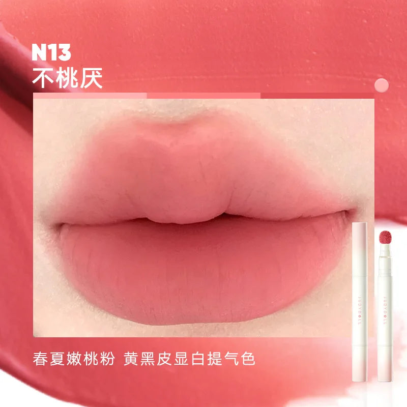 Judydoll Hydrating Non-sticky Lip Powder Cream Cushion Lipstick Matte Lip Stain White Lipsticks Light Lines Lip Clay Cosmetics