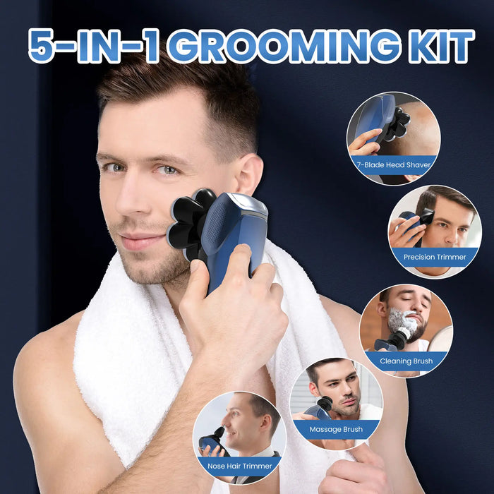 Sejoy 5in1 Electric Shavers Hair Clipper For Bald Men 7d Floating Head Detachable Men's Electric Hair Cutting Shaver Trimmer