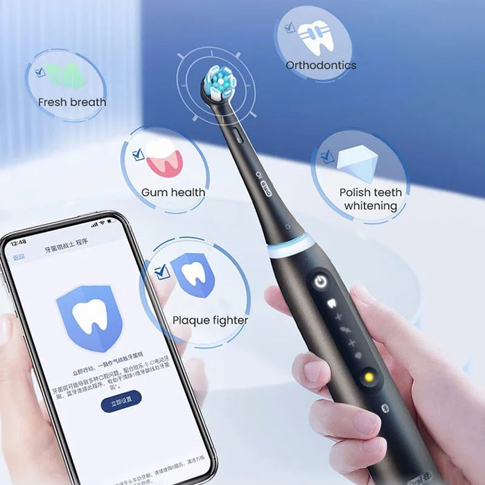 Oral B iO 5 Sonic Electric Toothbrush Smart 5 Modes Whitening Teeth and Deep Cleaning Microseismic Toothbrush Link Bluetooth