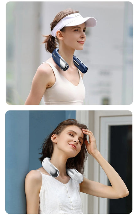 Portable Neck Fan Rechargeable Hands Free Bladeless Fan Wearable Personal Fan Leafless 5 Speeds