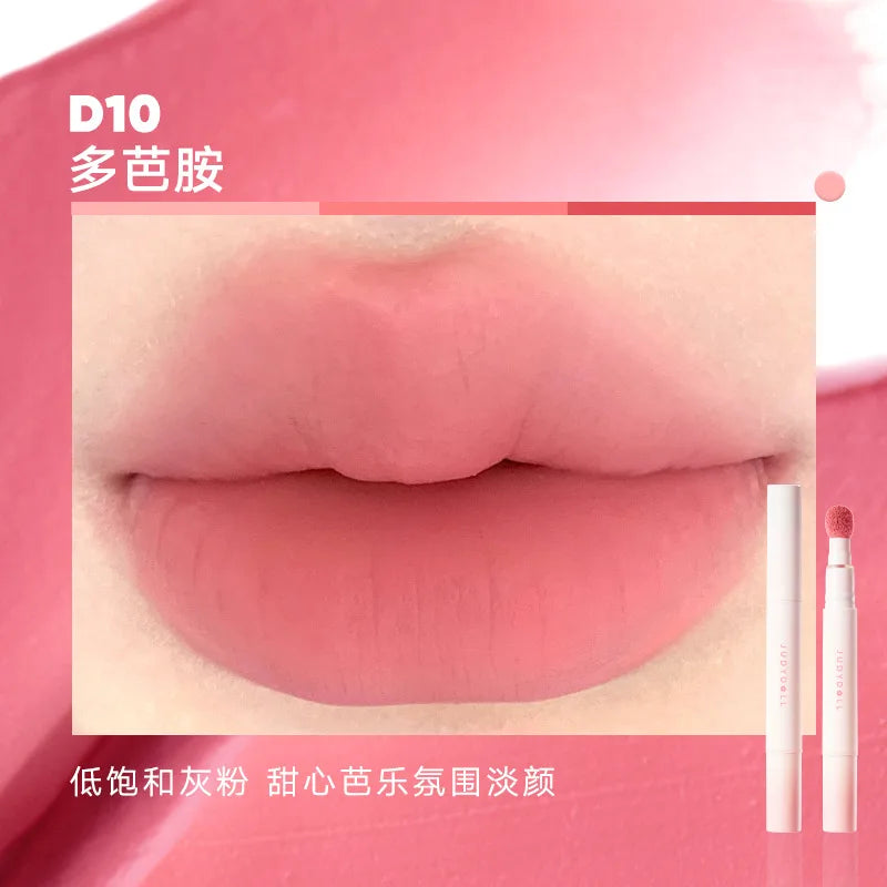 Judydoll Hydrating Non-sticky Lip Powder Cream Cushion Lipstick Matte Lip Stain White Lipsticks Light Lines Lip Clay Cosmetics