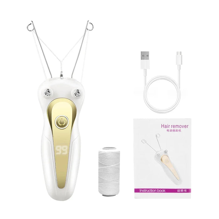 Mini Electric Hair Remover Facial Hair Removal Defeatherer Women Beauty Epilator Body Arm Cotton Thread Depilator LCD Display