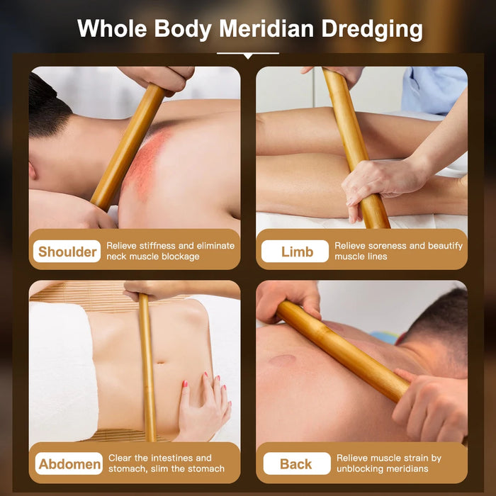 Natural Bamboo Massage Sticks Wood Therapy Anti Cellulite Gua Sha Massager Muscle Fitness Relaxtion Maderoterapia Scraping Tool