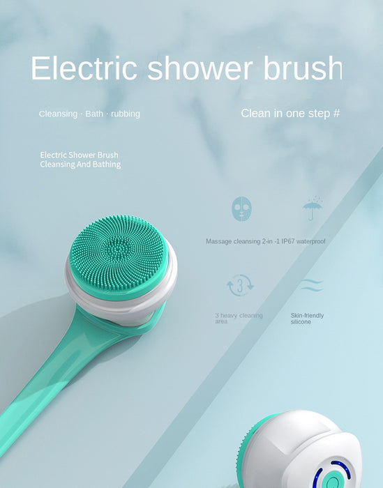 Silicone Body Scrubber Electric Shower Brush Cordless USBcharge Bath Washing Silicon Back Massage Foot Exfoliating Skin Friendly