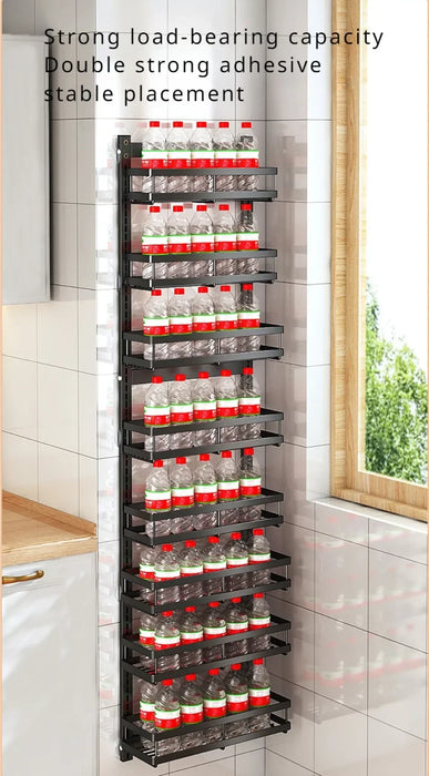 Multi-Layer Wall Mount Rack Bathroom Pantry Door Shelf And Pantry Organizer Storage Racks With Adjustable Basket Kitchen Storage