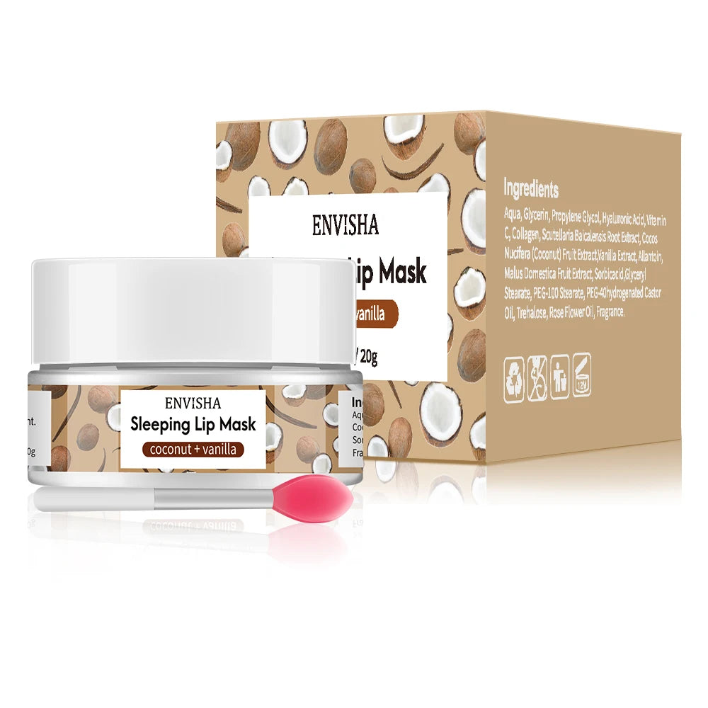 ENVISHA Mango Lip Sleep Mask Night Sleeping Maintenance Moisturizing Fade Lip Lines Nourishing Lip Balm Skin Care Beauty Health