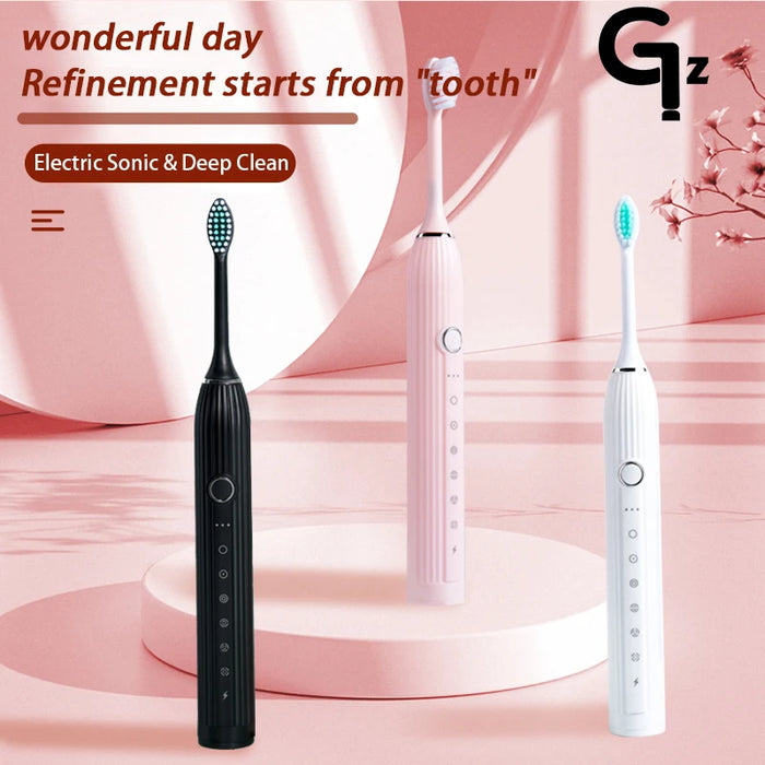 GeZhou N105 Sonic Electric toothbrush Adult children automatic toothbrush Rechargeable With 8 heads replacement IPX7 Tooth Brush