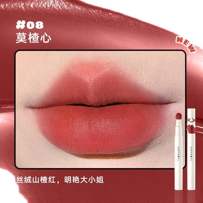 Judydoll Hydrating Non-sticky Lip Powder Cream Cushion Lipstick Matte Lip Stain White Lipsticks Light Lines Lip Clay Cosmetics