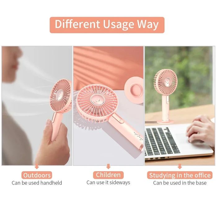 Xiaomi Summer Mini Fan Portable 3 Speed Adjustable Fans USB Rechargeable Desk Handheld Air Conditioner Cooler For Outdoor