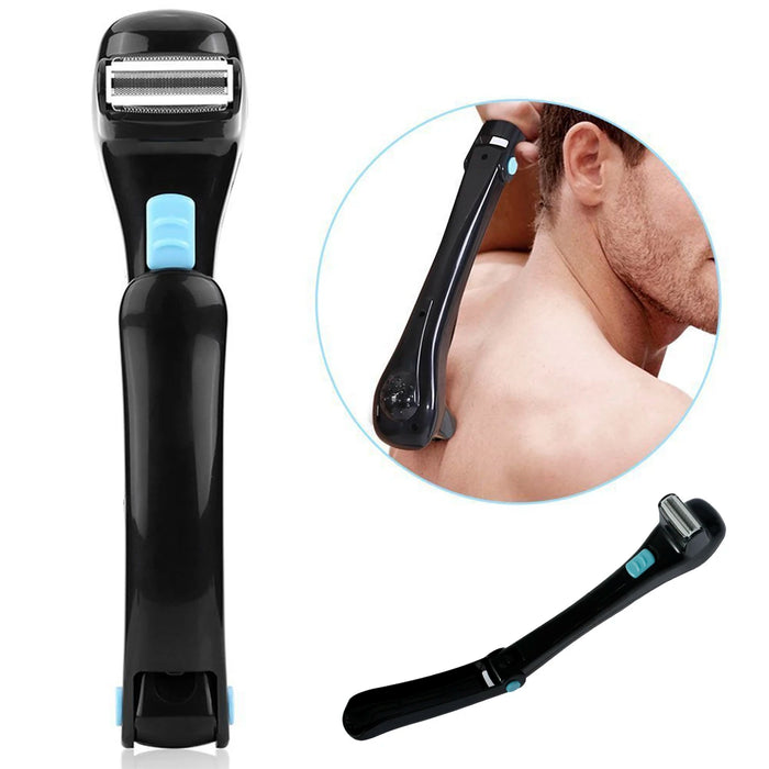 Electric Back Hair Shaver Body Hair Trimmer 14.7inch 180 Degrees Foldable Razor Pain-Free Removal Shave Detachable for Travel