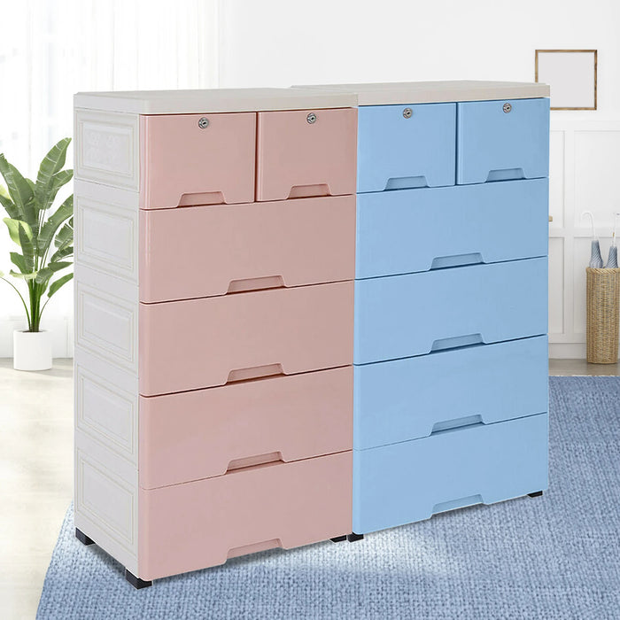 Classic 6 Drawer Plastic Dresser Storage Tower Closet Organizer Unit for Home Office Bedroom