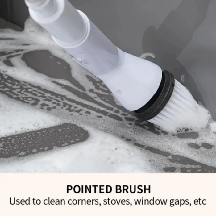 2000 MA 6-in-1 Electric Rotary Scrubber Cordless Shower Cleaning Brush Adjustable Speed Kitchen Bathroom Cleaning Brush