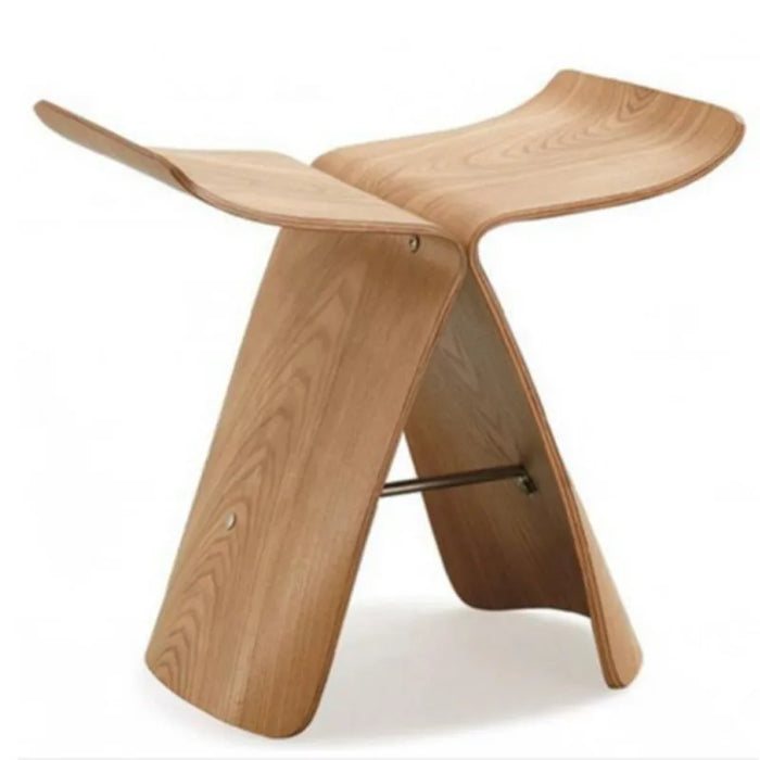 Creative Wood Butterfly Stool Solid Wood Foot Stool Home Adult European Curved Wooden Bench Living Room Walnut Shoe Bench