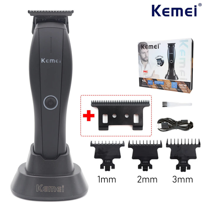 Kemei KM2295 Professional Hair Clipper for Men Base Charger Finishing Machine Zero Gapped Hair Trimmer DLC Blade Haircut Machine