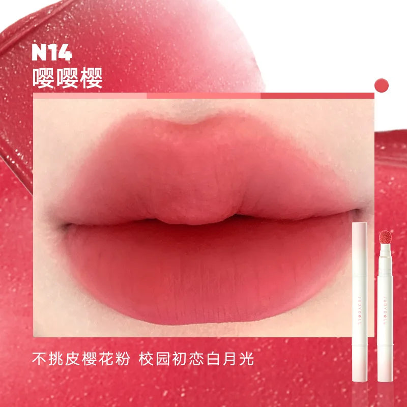 Judydoll Hydrating Non-sticky Lip Powder Cream Cushion Lipstick Matte Lip Stain White Lipsticks Light Lines Lip Clay Cosmetics