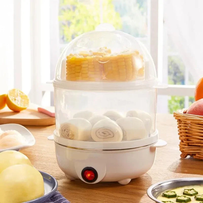 220V EU Multifunctional Electric Egg Boiler Double Layers Egg Cooker Mini Steamer Poacher Kitchen Cooking Breakfast Machine