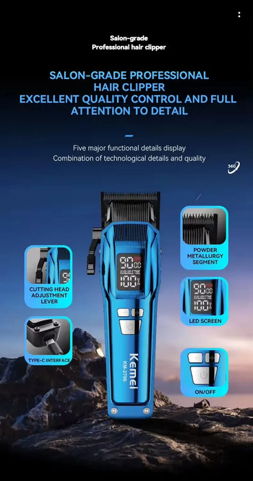 Kemei Hair Clipper Professional 9000 RPM Brushless Motor Haircut Machine Electric Trimmer Adjustable Hair Clippers Men KM-2796