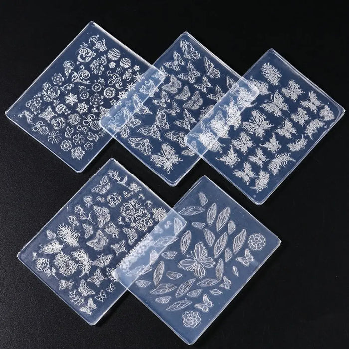 3D Snowflake Nail Art Silicone Mold Pad Winter Sweate Butterfly Relief Mould Gel Stencils Design DIY Nail Carving Manicure Tool