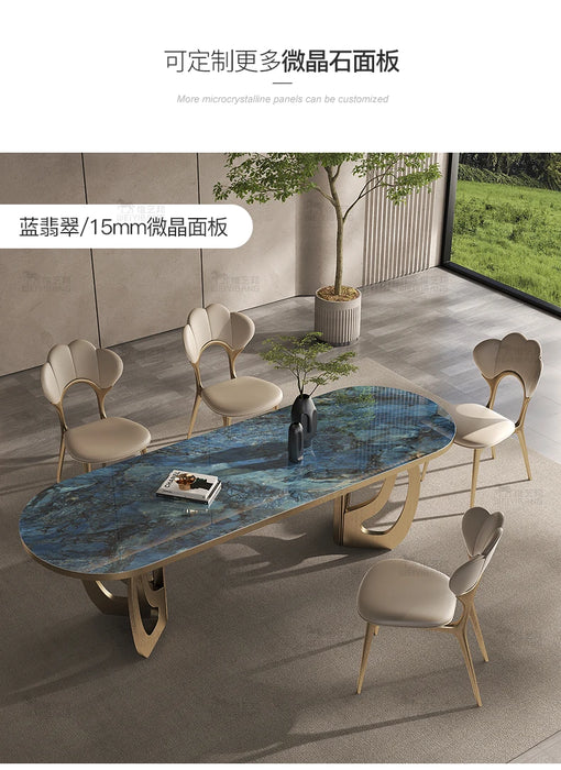 luxury Kitcjen Dining Table Set 6 People Desk legs metal Marble Dining Table Coffee Multifunctional mesa comedor home furniture