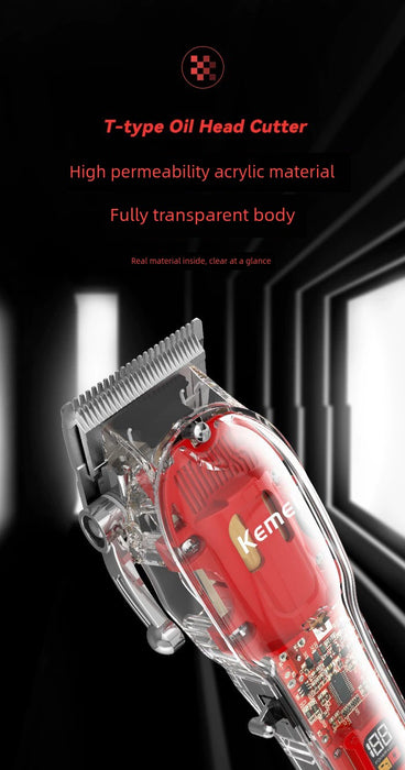 Kemei/Kemei KM-1761 Transparent Body Hair Clipper USB Fast Charging High Power Hair Salon Professional Electric Clipper