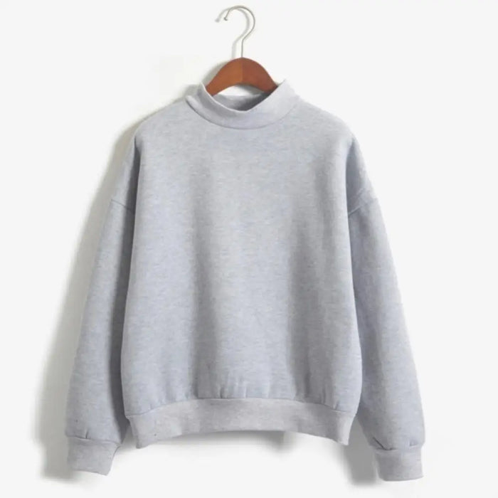 Autumn Winter Casual Women Solid Color Crew Neck Long Sleeve Sweatshirt Pullover