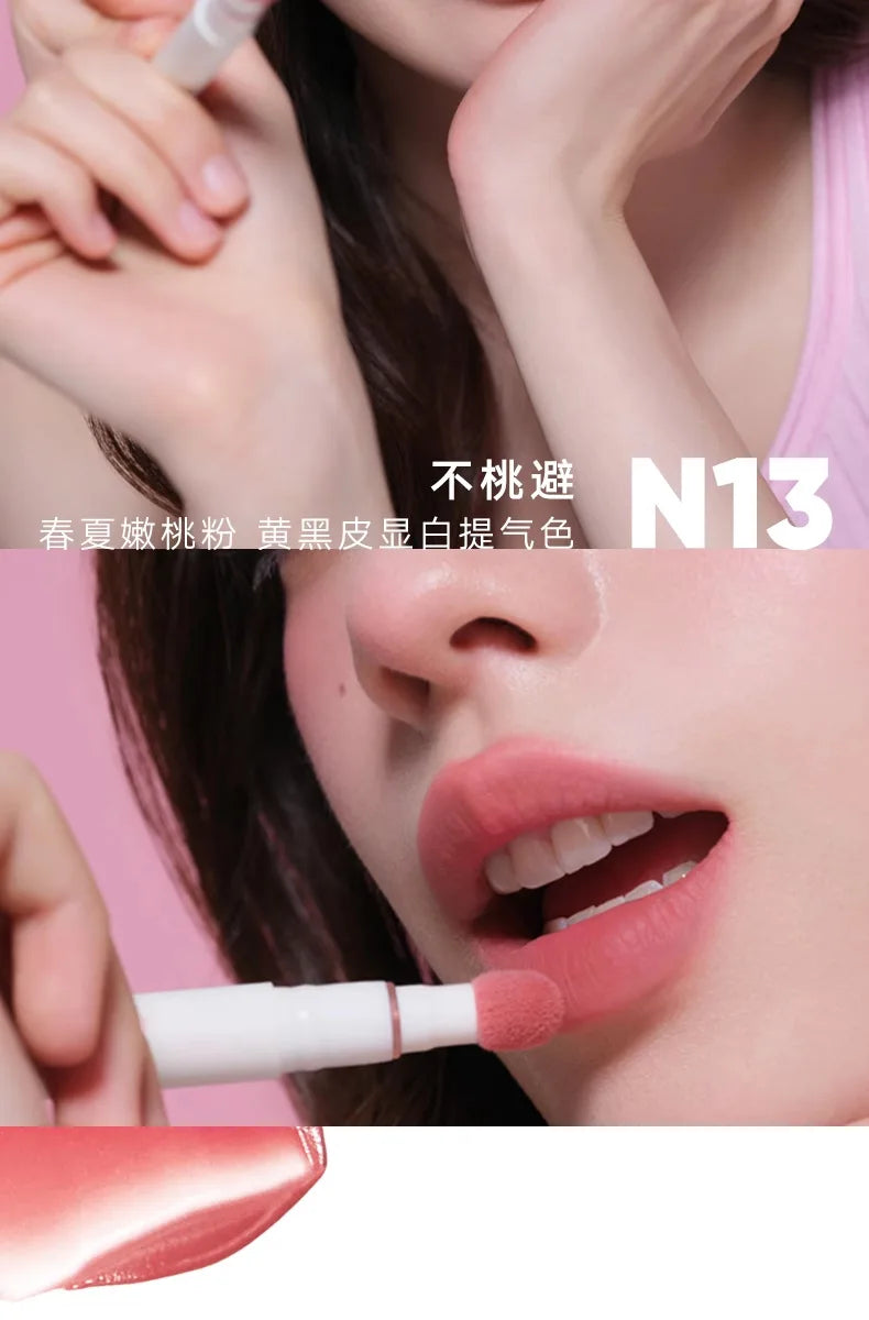 Judydoll Hydrating Non-sticky Lip Powder Cream Cushion Lipstick Matte Lip Stain White Lipsticks Light Lines Lip Clay Cosmetics