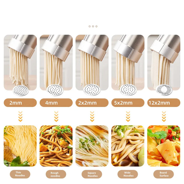 SUNATUR Stainless Steel Pasta Maker Noodle Maker Gun Handheld Wireless Pressure Noodle Gun Machine Fast Pasta Cutter Kitche