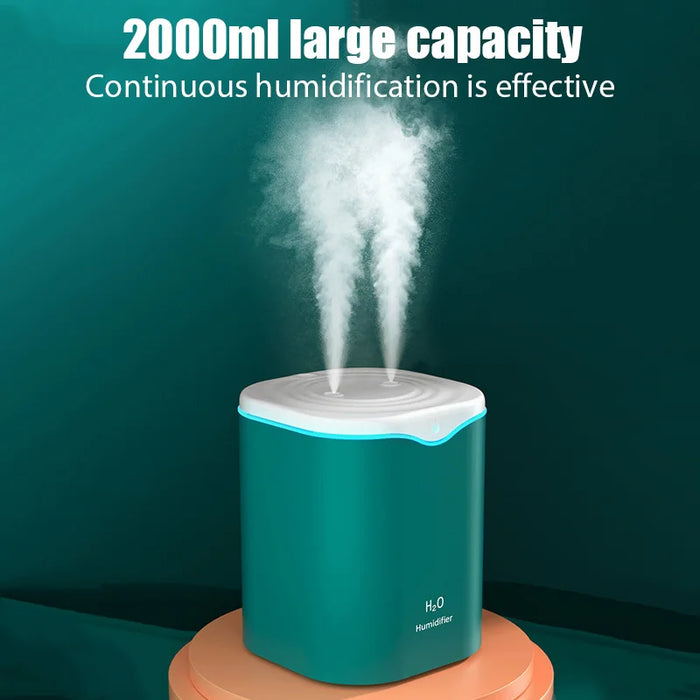 USB Portable Air Humidifier 2000ml Home Double Spray Port Essential Oil Aromatherapy Humificador Cool Mist Maker Fogger perfume