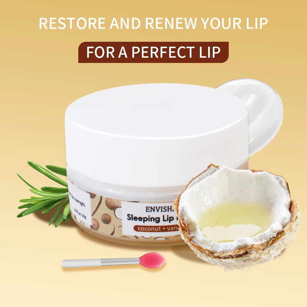 ENVISHA Mango Lip Sleep Mask Night Sleeping Maintenance Moisturizing Fade Lip Lines Nourishing Lip Balm Skin Care Beauty Health