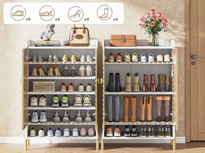 Tribesigns Shoe Cabinet Storage Entryway: 6-Tier Shoe Organizer Cabinet with Adjustable Shelves