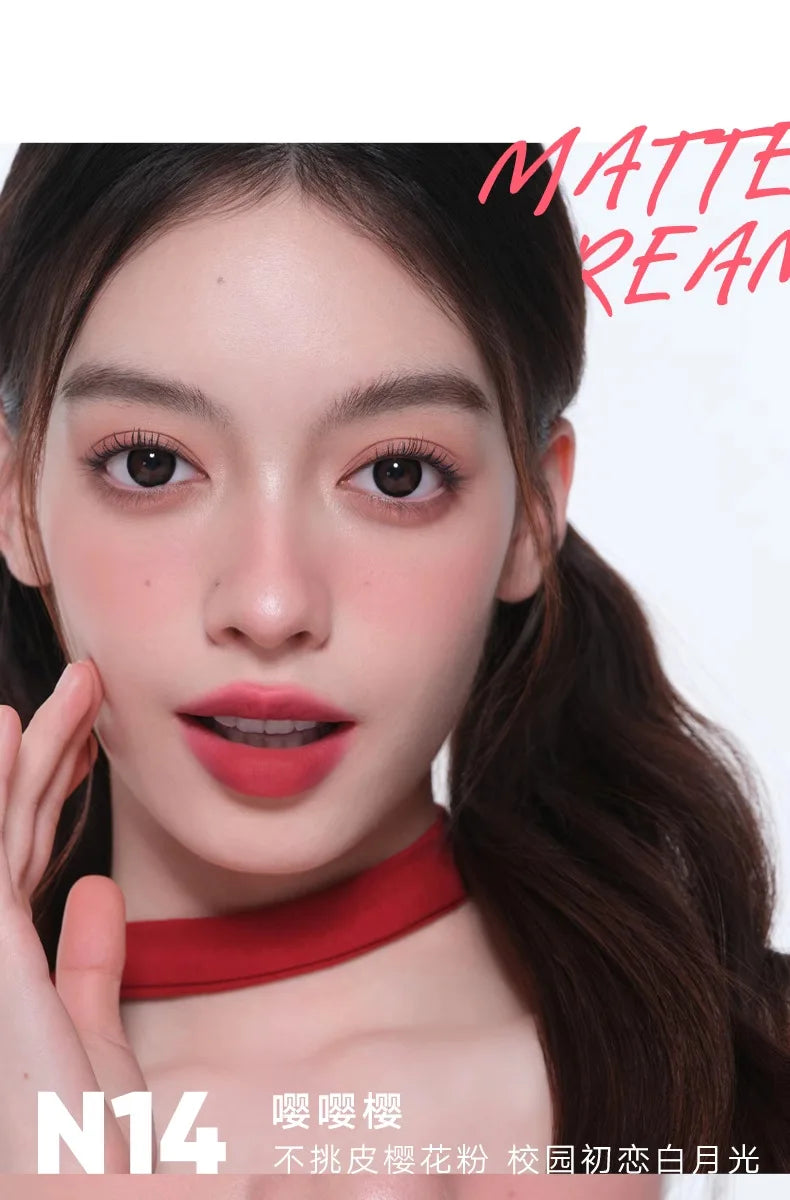 Judydoll Hydrating Non-sticky Lip Powder Cream Cushion Lipstick Matte Lip Stain White Lipsticks Light Lines Lip Clay Cosmetics