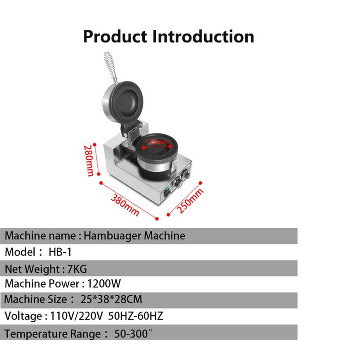 Commercial UFO Burger Machine Ice Cream Hamburg Maker 110V 220V Gelato Panini Press Semlor Paczki Krapfen Baker