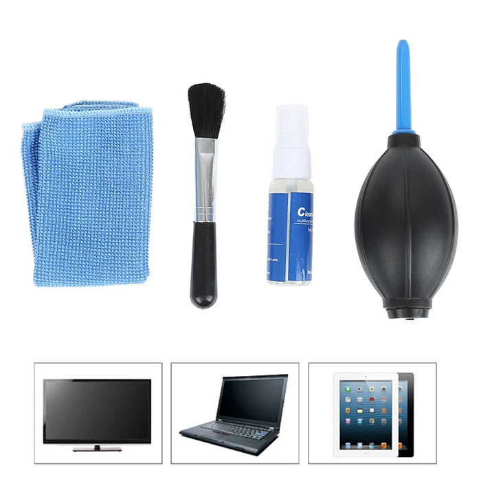 4 in 1 Portable Screen Magical Cleaning Kit for LCD TV Tablet Phone  For LED Monitor Laptop Computer Camera Cleaning Cloth Brush