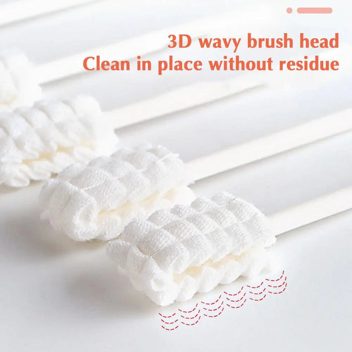 30 Pcs/Box Baby Tongue Cleaner Disposable Gauze Toothbrush Paper Rod Infant Oral Cleaning Brush Stick Dental Care