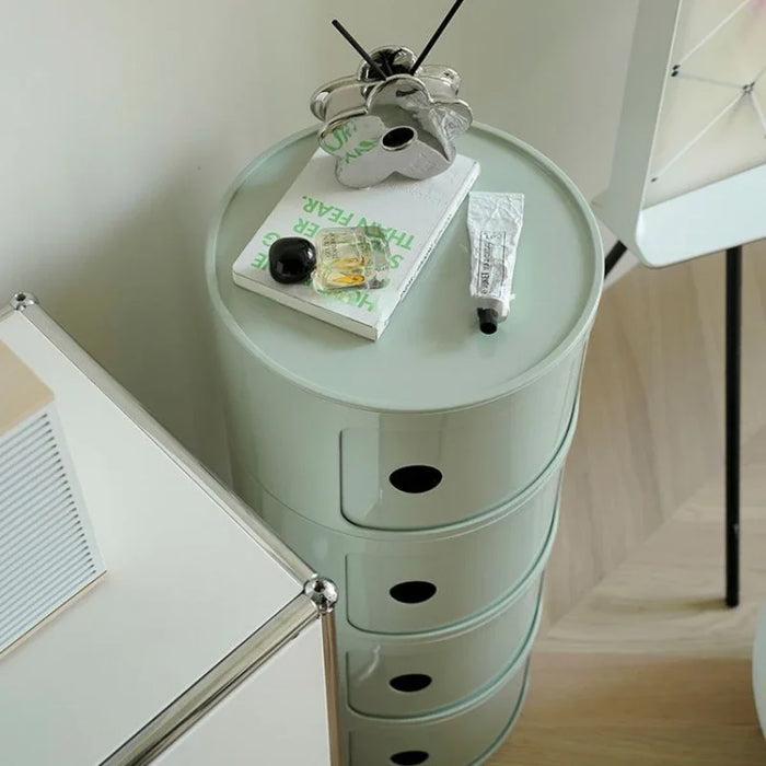 Creative Bedroom Bedside Table Modern Minimalist Round Storage Small Cabinet Large Capacity Plastic Side Cabinet 협탁