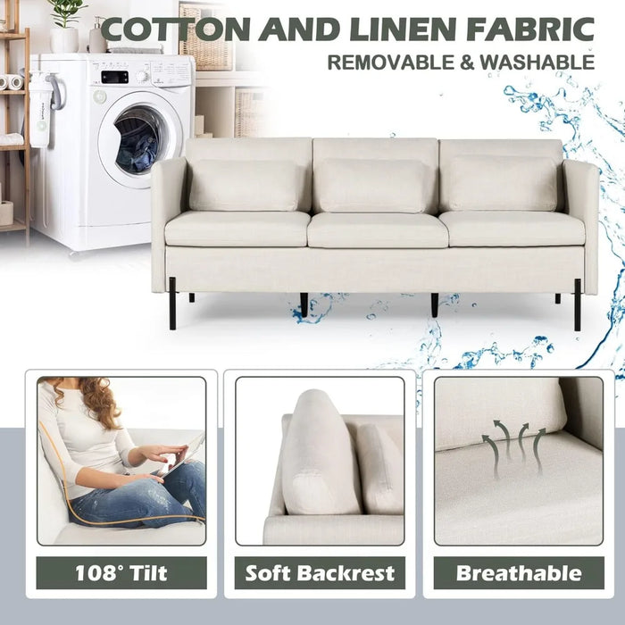 Living Room Sectional Sofa Set, Modern Couches for Living Room, Soft Linen Couch,  Home Furniture