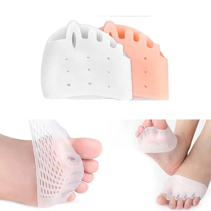 2pcs Silicone Forefoot Pads Gel Insoles Pads Toe Separator Cushion Pad Pain Relief Insoles Finger Toe Valgus Corrector Gel Pads