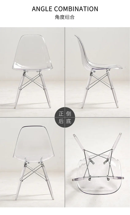 Joylove PC Chair Fashion Simple Transparent Plastic Chair Dining Chair Simple Creative Personality Dining Chair Coffee Chair