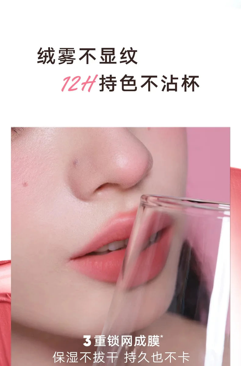 Judydoll Hydrating Non-sticky Lip Powder Cream Cushion Lipstick Matte Lip Stain White Lipsticks Light Lines Lip Clay Cosmetics