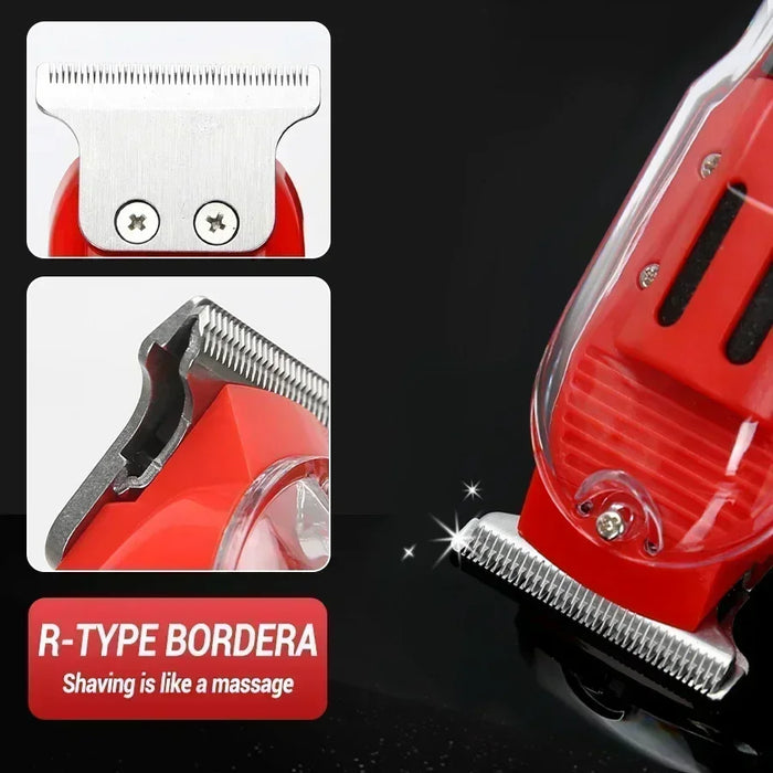 Powerful Hair Clipper with Digital Display Rechargeable Electric Retro Oil Head Electric Fader Hair Salon Professional Scissors