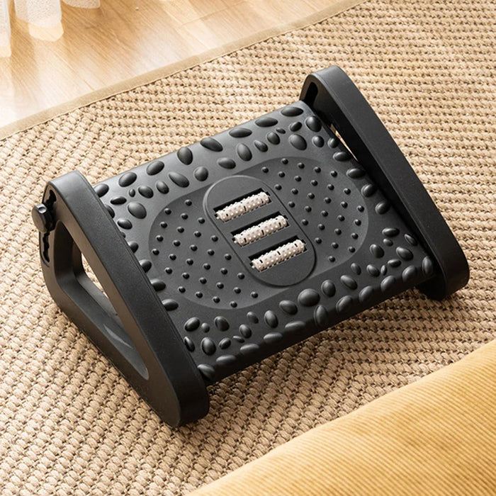 Office Footrest Ergonomic Footrest Stool with Rollers Plastic Adjustable Footrest Stool Comfortable Massage Pad for Home Office