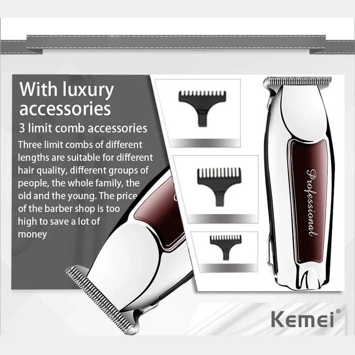 Kemei Professional Hair Cutting Machine Trimmer for Men Rechargeable Haircut Cordless Hair Clipper Electric Shaver Beard Barber