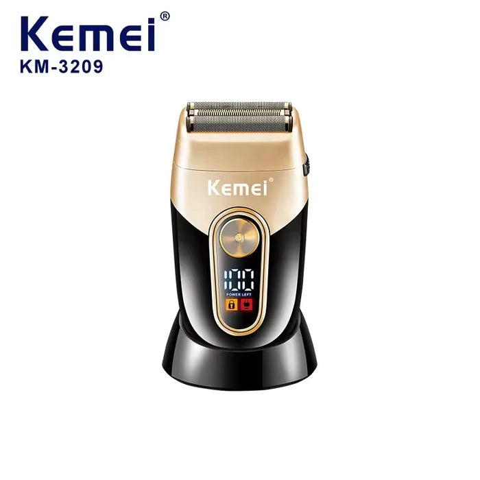 Kemei  Professional Cordless Rotary Electric Shavers LCD Digital Display USB Rechargeable Electric Razor KM-3209