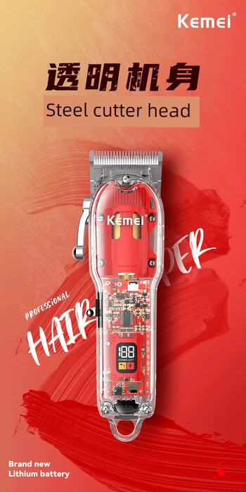 Kemei/Kemei KM-1761 Transparent Body Hair Clipper USB Fast Charging High Power Hair Salon Professional Electric Clipper