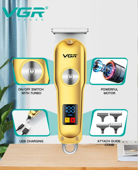 VGR Hair Clipper Cordless Hair Cutting Machine Electric Barber Hair Trimmer Mini Haircut Machine Portable Clipper for Men V-290