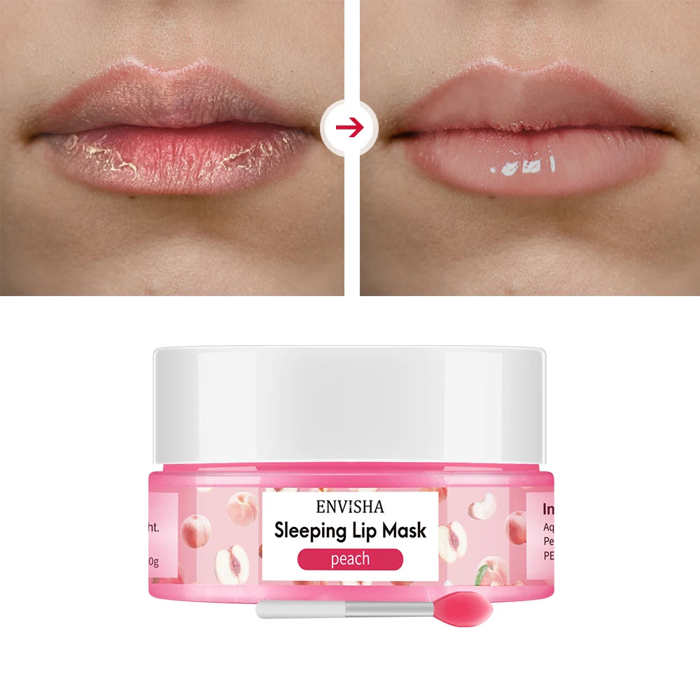 ENVISHA Mango Lip Sleep Mask Night Sleeping Maintenance Moisturizing Fade Lip Lines Nourishing Lip Balm Skin Care Beauty Health