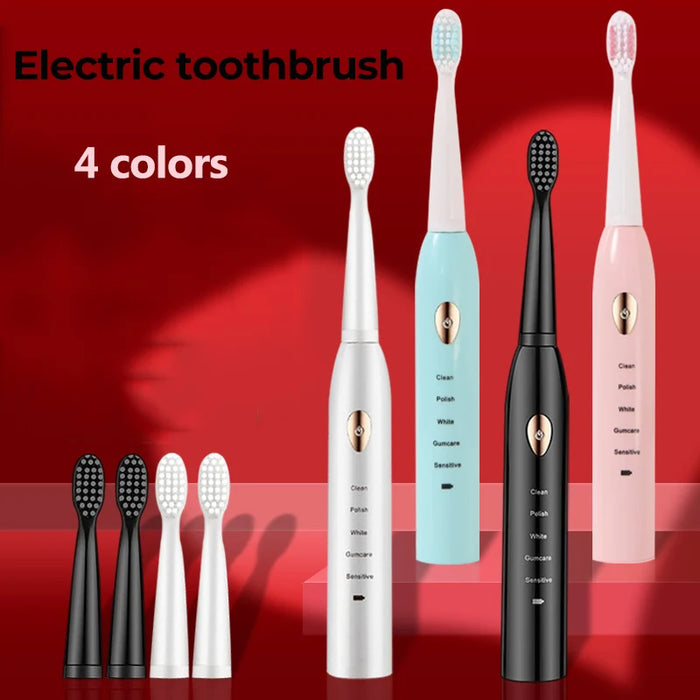 Sonic Electric Toothbrush Soft Hair IPX7 Waterproof 5-gear Mode Whitening Timer USB Charging For Adults Teeth Brush 4 Colors